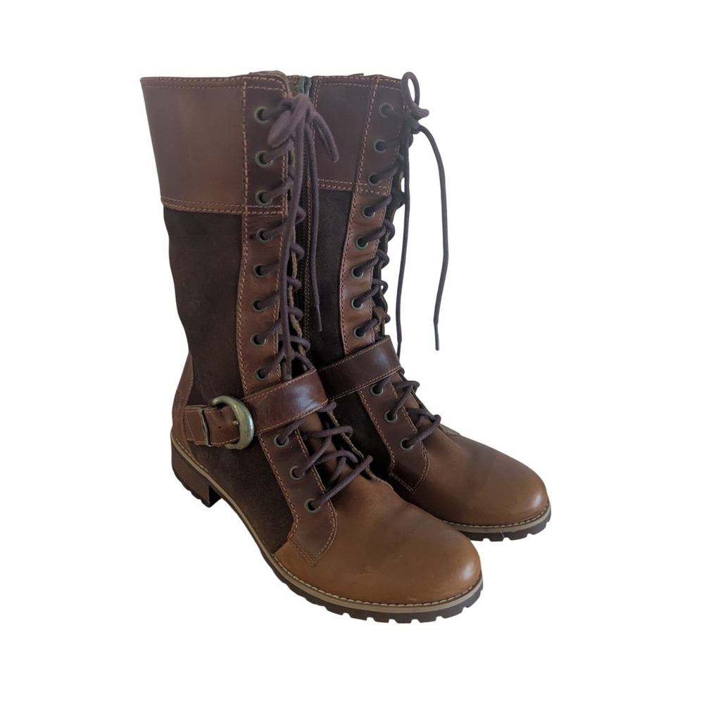 Timberland Earthkeepers Bethel Buckle Boots 9 Brown Leather Suede Lace Up